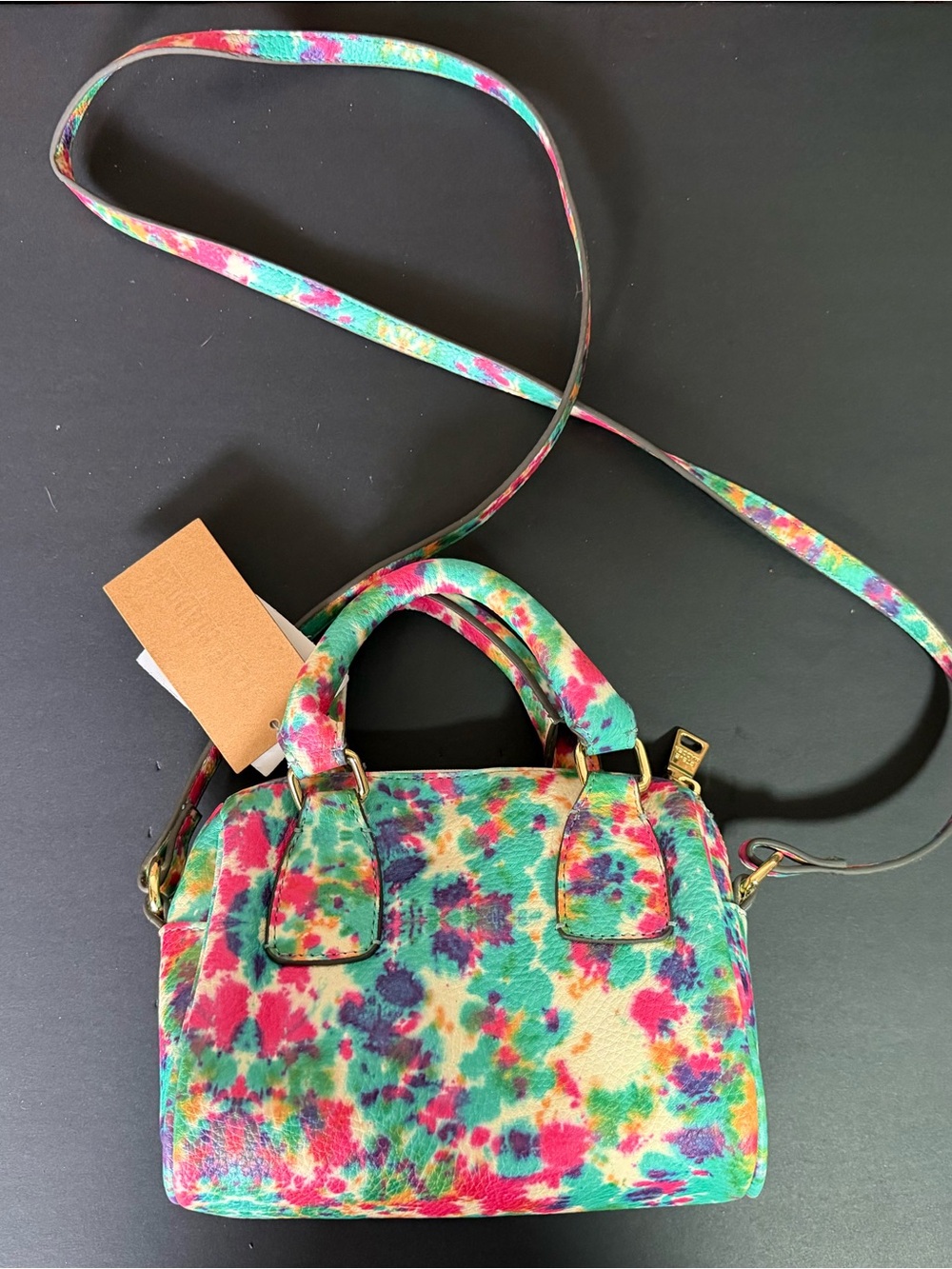 Steve Madden Floral Mini Satchel in Teal, Pink, Purple - Picture 2 of 2